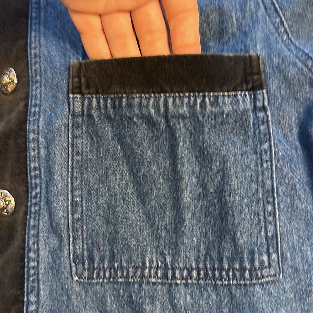 Vintage SunBelt denim/velvet/silver oversized Small - Picture 3 of 8